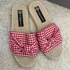 Versona red checkered/Gangnam style 6 sandals